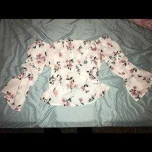 Off the shoulders floral blouse